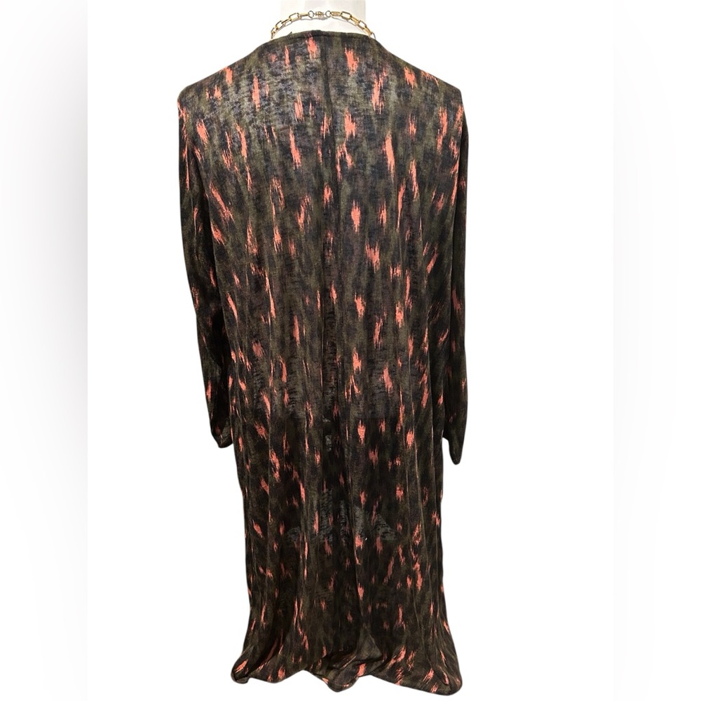 G by Giuliana Black and Coral Long Knit Robe - Picture 4 of 6